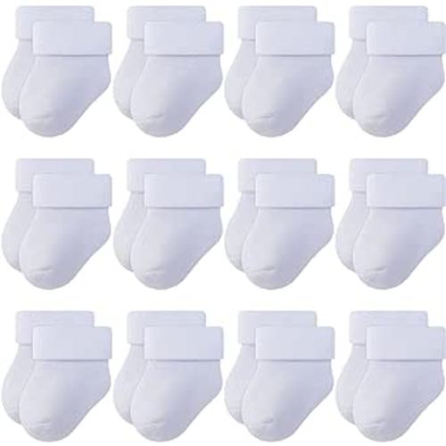Amazon.com: RATIVE Newborn Socks 0-3 Months Infant 3-6 Months Thick Terry Turn Cuff Socks for Baby Boys Girls: Clothing, Shoes & Jewelry