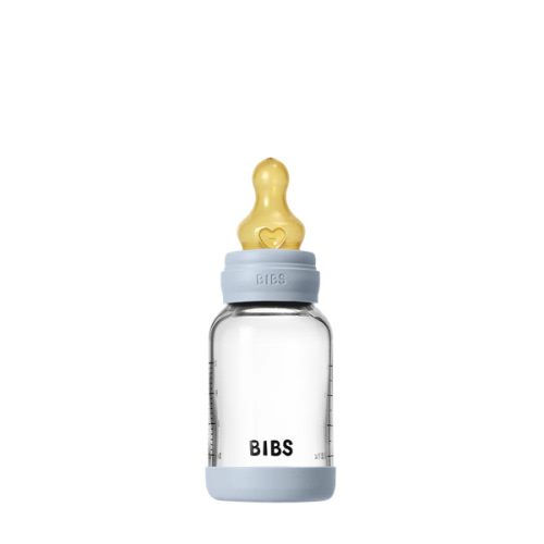 Baby Glass Bottle Set 120ml Latex - Baby Blue
