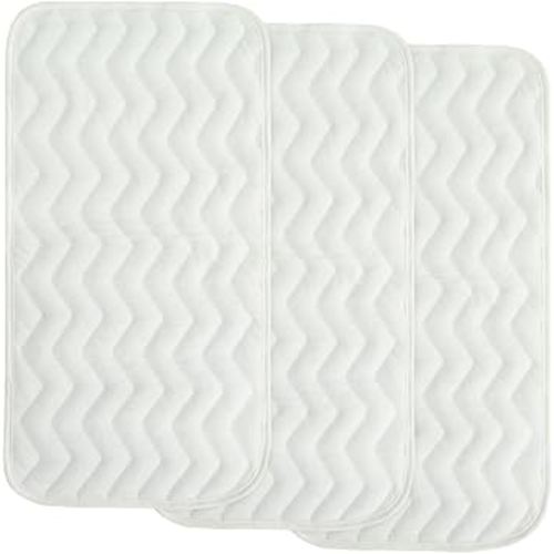 BlueSnail Quilted Thicker Waterproof Changing Pad Liners,3 Count(White)