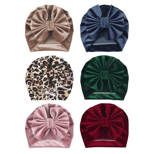 6 PCS Stretchy Baby Turban Hats, Baby Hat with Bows for Girls, Baby Boys Caps, Toddler, Newborn, Infant Hat Unisex
