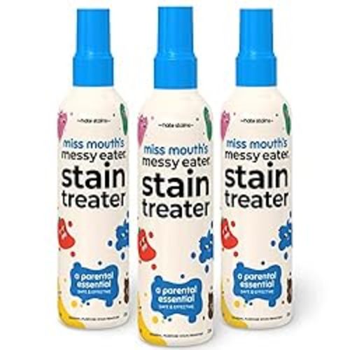 Miss Mouth's Messy Eater Stain Treater Spray - 4oz 3 Pack Stain Remover - Newborn & Baby Essentials - No Dry Cleaning Food, Grease, Coffee Off Laundry, Underwear, Fabric - 3 pack