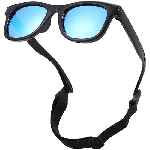 COASION Bendable Flexible Polarized Newborn Baby Sunglasses with Strap for Infant Boys Girls Age 0-12 Months CA8042