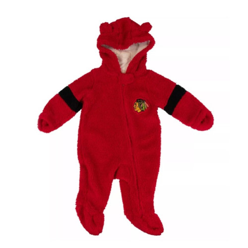 NHL Chicago Blackhawks Baby Newborn Sherpa Sleeper, 0-18 Month Choices NEW