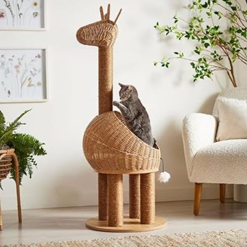 Frisco Giraffe 51" Wicker Cat Tree & Condo New