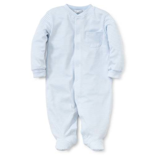 Personalized Blue Simple Stripes Footie