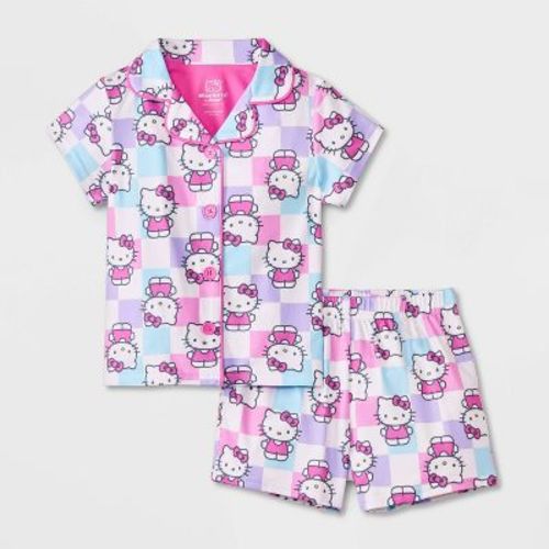 Toddler Girls' 2pc Hello Kitty Coat Pajama Set - Pink 2T