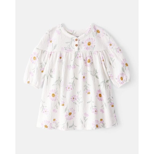 Baby Girl Floral Gauze Dress - White - Carter's | Carter's