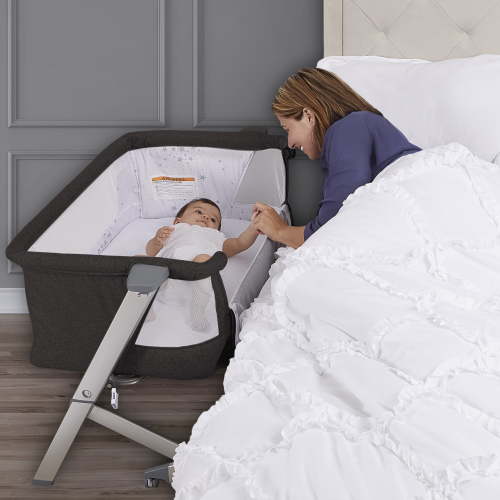Dream On Me Skylar Bassinet and Bedside Sleeper, JPMA Certified, Easy to Fold & Carry, Black