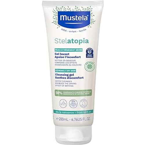 Mustela Stelatopia Eczema-Prone Skin Cleansing Gel - Baby Face & Body Wash with Natural Avocado & Sunflower Oil - Fragrance-Free & Tear Free - Various Sizes