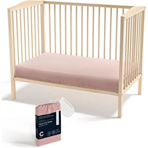 Olive + Crate Crib Sheets Luxury Eucalyptus Tencel | Naturally Organic Pure Ultra Soft and Breathable | Boys and Girls | Baby and Toddler | Deep Pockets | Rose Blush