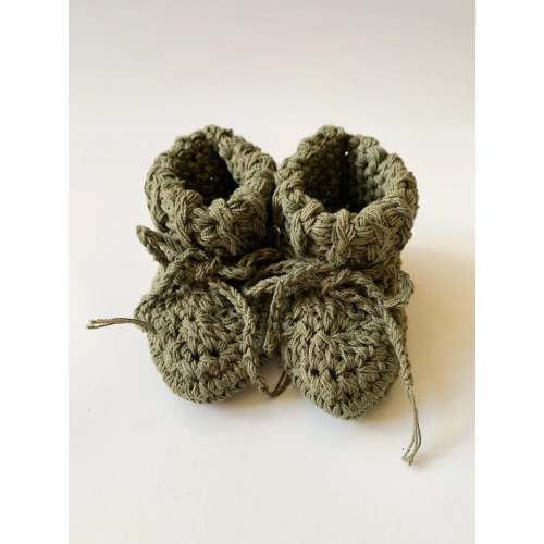 Organic Cotton Tie Baby Booties