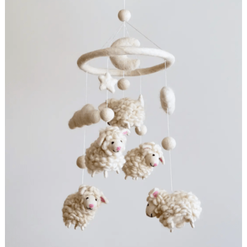 Handmade Wool Felt Mobile - Sheep