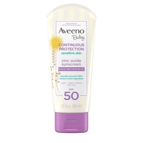 Aveeno Baby Sunscreen Lotion, SPF 50, Zinc Oxide, for Infants and Toddlers, 3 fl. oz