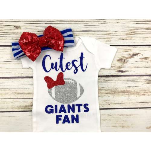 Cutest Giants Fan Football Bodysuit Outfit For Baby Girl