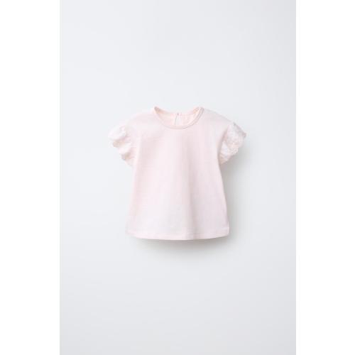 SWISS EMBROIDERED T-SHIRT - Pink | ZARA United States