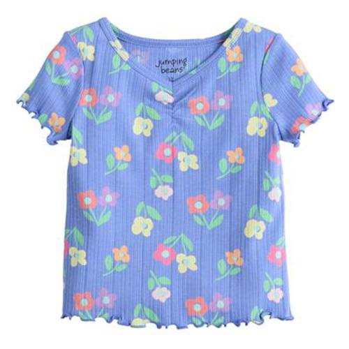Girls 4-12 Jumping Beans® Ruched Neck Ribbed Tee