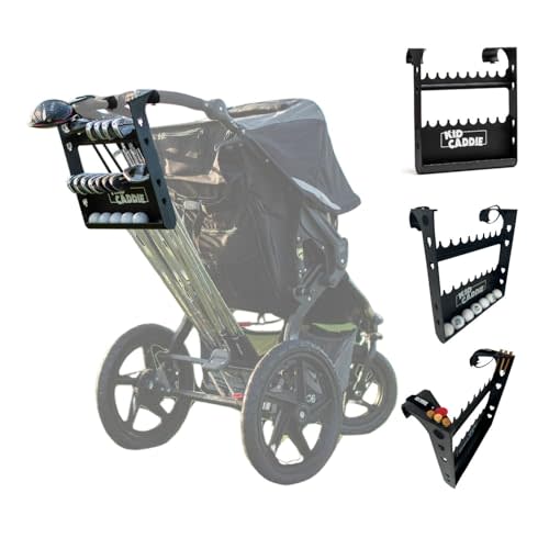 Kid Caddie - Golf Stroller Attachment - Easy Setup, Universal Fit, Golf Club Holder for Strollers, Introduces Kids to Golf, Encourages Early Golf Skills, Perfect Golf Gift for Parents