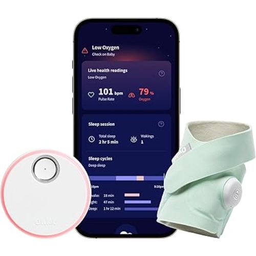 Owlet Dream Sock® - FDA-Cleared Smart Baby Monitor - Track Live Pulse (Heart) Rate, Oxygen in Infants - Receive Notifications
