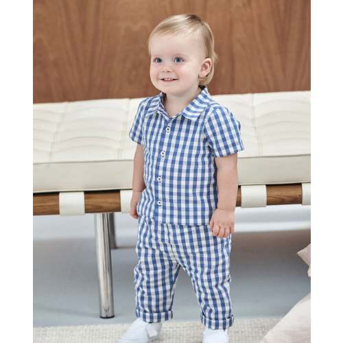 Baby Poplin Button Up Shirt & Pants Set | Hanna Andersson