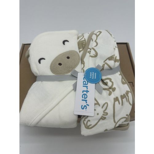 Carter Baby Hooded Towel ( 2-pk Ivory/Khaki)