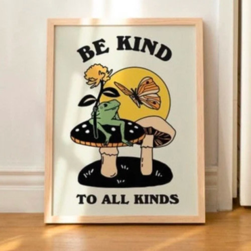 Framed Kind Frog Butterfly Print