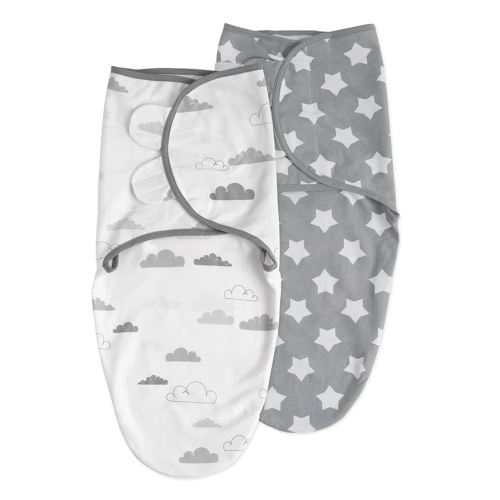 Soarwg Kids Baby Swaddle, Organic Baby Swaddles 0-3 Months, Swaddle Blanket, Swaddle Sack, Adjustable Newborn Infant Swaddle for Boy and Girls, Standard 100 by Oeko-TEX, Gray 2 Pack Small