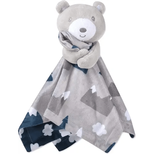 Minky Animal Snuggler Lovey Blanket for Kids, Babies, Boys, Girls, Gender Neutral Security Blanket with Stuffed Animal (Beloved Snowcap Bear)