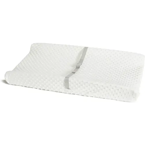 Munchkin Secure Grip Baby Diaper Changing Pad with Cover for Dresser, Waterproof and Wipeable, Contoured, Standard Size (16" x 31"), White