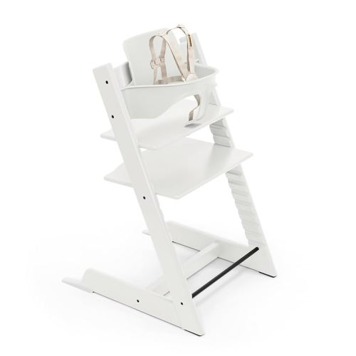 Stokke Tripp Trapp High Chair 2, White - Includes Chair + Baby Set with Removable Harness for Children 6-36 Months - Adjustable, Ergonomic & Easy to Clean