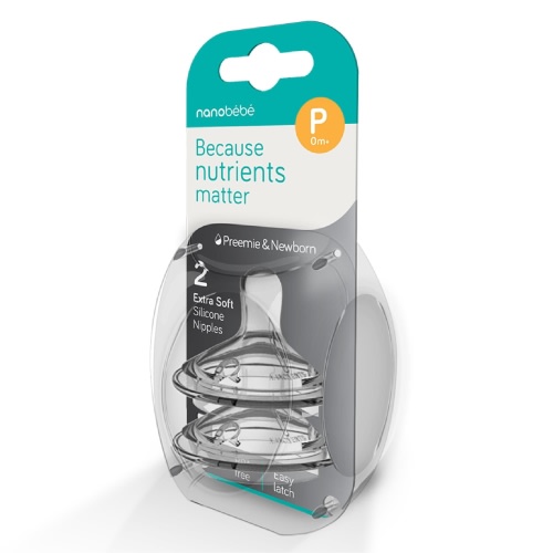 Silicone Baby Bottle Nipples (premie, 2-Pack)