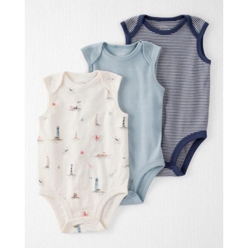 Baby 3-Pack Organic Cotton Rib Bodysuits - Little Planet | Carter's
