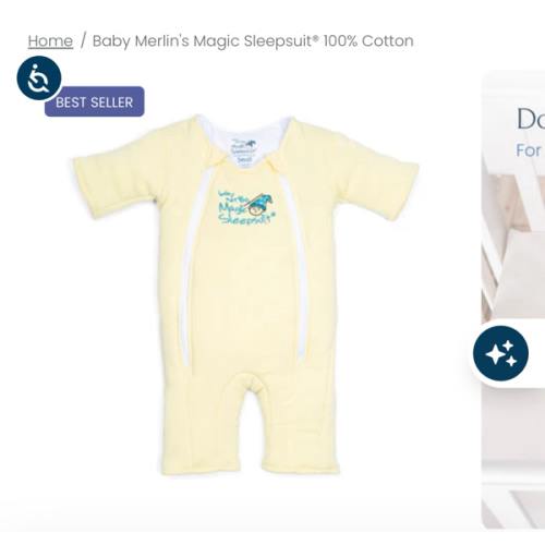 Yellow Baby Merlin’s Magic Sleepsuit | 100% Cotton Baby Sleepwear