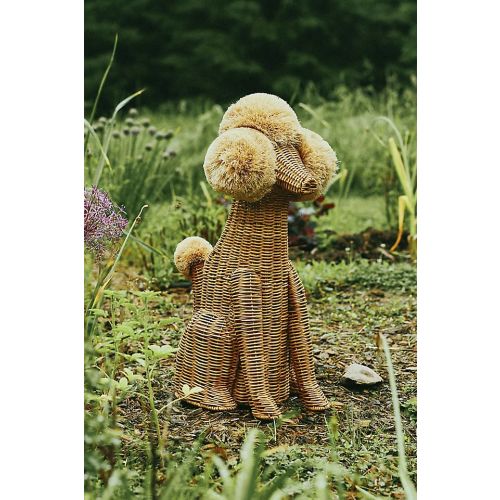 Poodle Dog Woven Wicker Basket