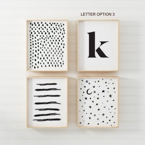 set of 4 black and white nursery print Scandinavian Art print Bundle nursery Minimalist Print neutral gender nursery decor black prints