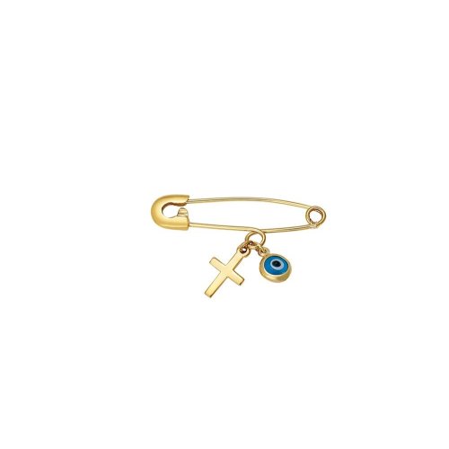 Evil Eye + Cross Baby Pin — Hellenic Aesthetic