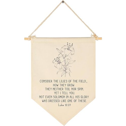 Consider the Lilies of the Field-Botanical Christian Wall Art, Consider the Lillies, Luke 12:27, Floral Bible Verse Poster, Minimal Christian Decor, Farmhouse Scripture Sign
