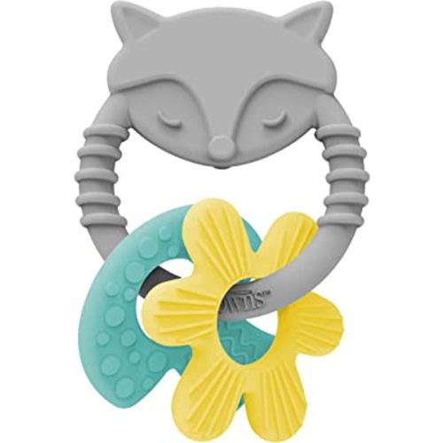 Dr. Brown's Learning Loop Fox, Baby Teether Ring with Multiple Shapes & Textures, Soft 100% Silicone, BPA Free, 3m+