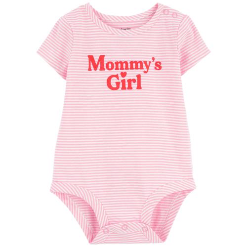 Baby Mommy's Girl Striped Cotton Bodysuit - 3M - Style,Pink
