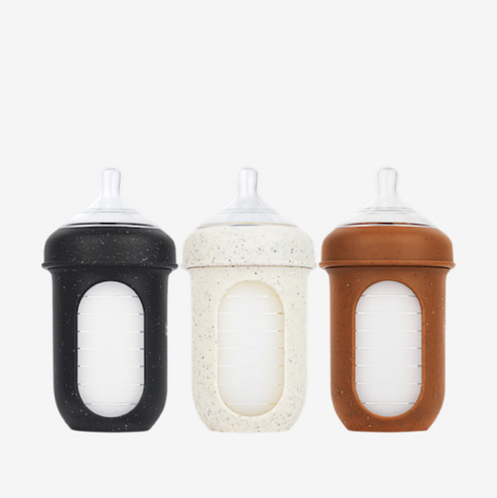 Boon Nursh Silicone Baby Bottles with Collapsible Silicone Pouch - 8 fl oz/3pk