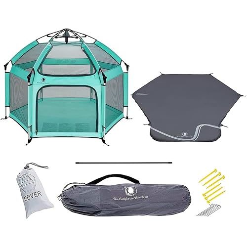 POP 'N GO Premium Outdoor Baby Playpen with Self-Inflating Playmat (Sweet Mint)