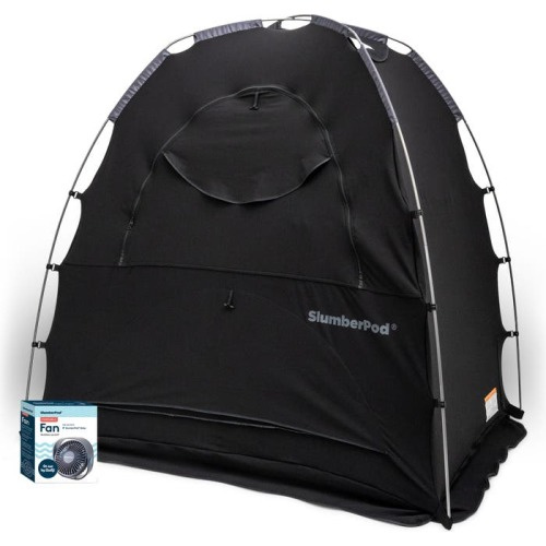 SlumberPod Blackout Sleep Tent & Portable Fan Set, Black