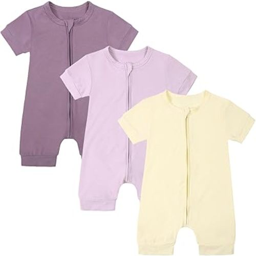 6-12 Month Short Sleeve Baby Sleeper w/ Two Way Zipper. Feel feee to pick any color, pattern or brand, just the two-way zipper is a must :)