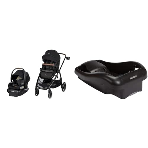 Maxi-Cosi Zelia™² Luxe 5-in-1 Modular Travel System, New Hope Black & Mico 30 Stand-Alone Additional Infant Car Seat Base, Black, One Size