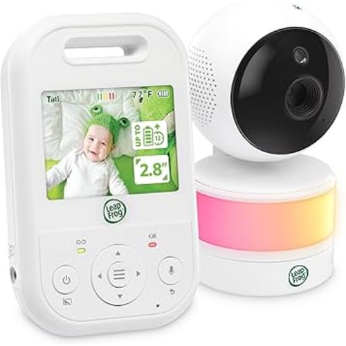 LeapFrog LF2513 Baby Monitor, 2.8" IPS LCD Screen, Pan-Tilt-Zoom, 1000ft Range, Night Vision, Soothing Lullabies, Night Light, 2-Way Audio,Temperature Sensor, Secure Transmission No WiFi