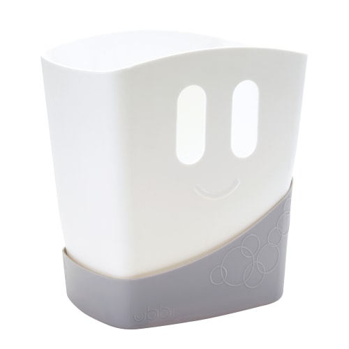 Ubbi Freestanding Bath Toy Organizer Bath Caddy with Removable Drying Rack Bin and Scoop, White