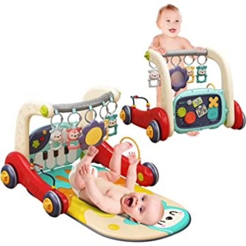 Baby Play Mat Baby Gym,Play Piano Tummy Time, Floor Activity Center,Baby Seat,Infant Baby Walker - Toddler Push Walker, Boy & Girl Gifts for Newborn Baby Toddler 0 to 3 6 9 12 Months
