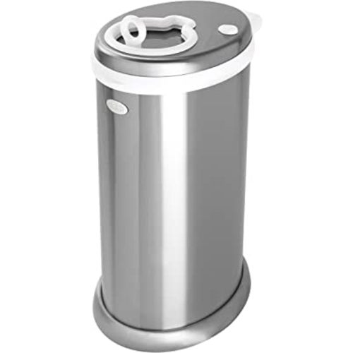 Ubbi Steel Diaper Pail, Odor Locking, No Special Bag Required, Award-Winning, Registry Must-Have, Chrome