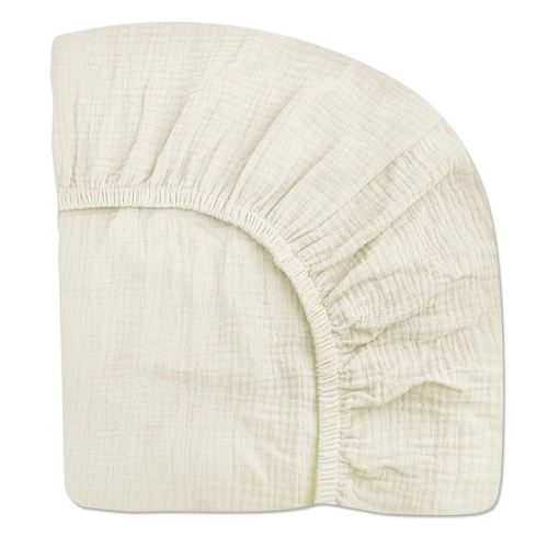 Mini Crib Sheets for Baby Boy Girl, Neutral Mini Crib Mattress Sheet 24" x 38", Muslin Nursery Bedding Soft and Breathable Comfort(Cream)