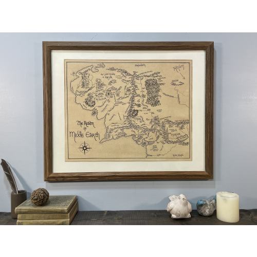 Middle-Earth Map: Handmade, Hand-drawn Lord of the Rings Map, Fantasy Art, Book Art, Movie Art