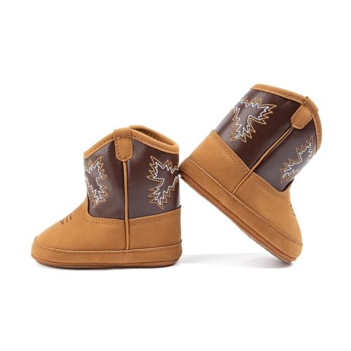 HsdsBebe Baby Boys Girls Western Cowboy Boots Infant Moccasins High Top Booties Toddler Soft Sole Non-Slip First Walker Crib Shoes
